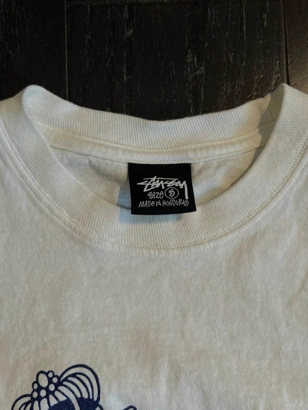 Stussy Bulldog T-Shirt White blue Top short sleeve SMALL - Picture 4 of 7